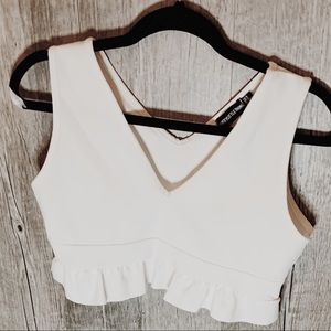 White Cropped Tank Top